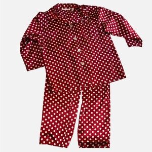 Victoria’s Secret Classic Satin Pajama Set – Retro Pin-Up Polka Dot Sm